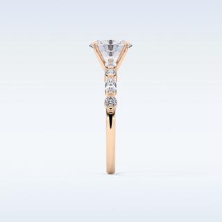 0.91 CT Pave Engagement Ring Featuring Oval Moissanite