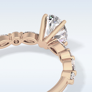 0.91 CT Pave Engagement Ring Featuring Oval Moissanite