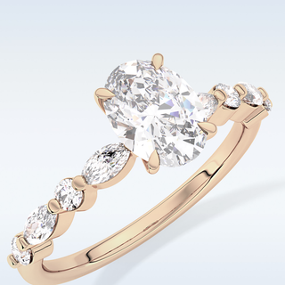0.91 CT Pave Engagement Ring Featuring Oval Moissanite