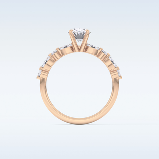 0.91 CT Pave Engagement Ring Featuring Oval Moissanite