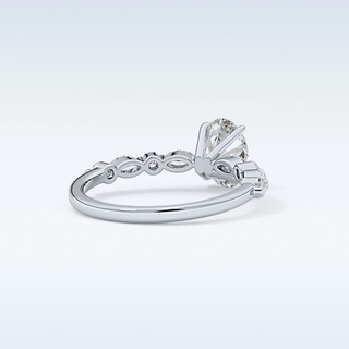 0.91 CT Pave Engagement Ring Featuring Oval Moissanite