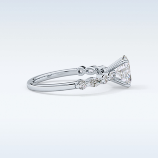0.91 CT Pave Engagement Ring Featuring Oval Moissanite