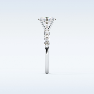 0.91 CT Pave Engagement Ring Featuring Oval Moissanite