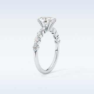 0.91 CT Pave Engagement Ring Featuring Oval Moissanite