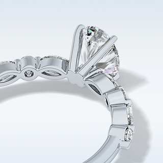 0.91 CT Pave Engagement Ring Featuring Oval Moissanite