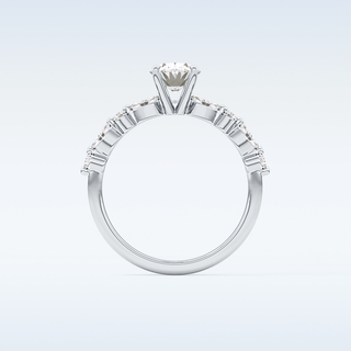 0.91 CT Pave Engagement Ring Featuring Oval Moissanite