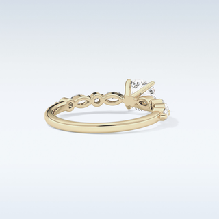 0.87 CT Pave Engagement Ring Featuring Cushion Moissanite