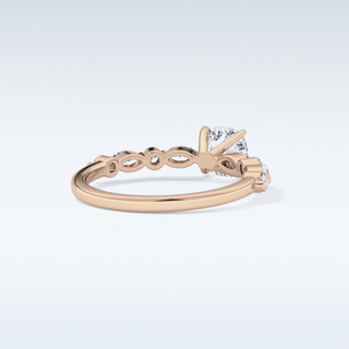 0.87 CT Pave Engagement Ring Featuring Cushion Moissanite