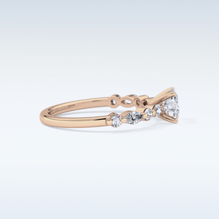 0.87 CT Pave Engagement Ring Featuring Cushion Moissanite