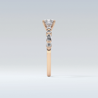 0.87 CT Pave Engagement Ring Featuring Cushion Moissanite