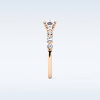 0.87 CT Pave Engagement Ring Featuring Cushion Moissanite