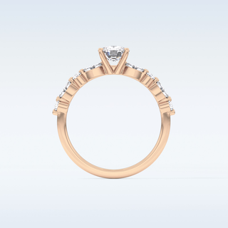 0.87 CT Pave Engagement Ring Featuring Cushion Moissanite