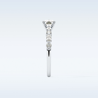 0.87 CT Pave Engagement Ring Featuring Cushion Moissanite