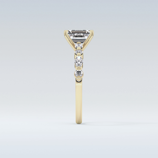 1.02 CT Pave Engagement Ring Featuring Emerald Moissanite