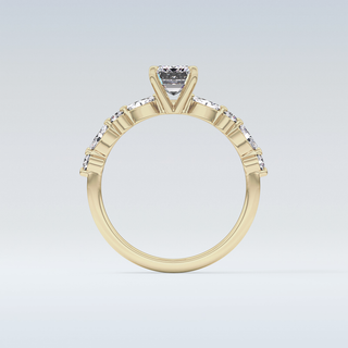 1.02 CT Pave Engagement Ring Featuring Emerald Moissanite