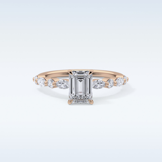 1.02 CT Pave Engagement Ring Featuring Emerald Moissanite
