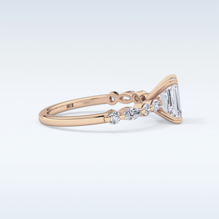 1.02 CT Pave Engagement Ring Featuring Emerald Moissanite