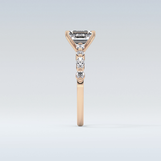 1.02 CT Pave Engagement Ring Featuring Emerald Moissanite