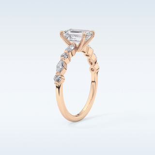 1.02 CT Pave Engagement Ring Featuring Emerald Moissanite