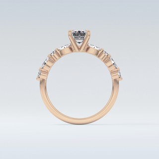 1.02 CT Pave Engagement Ring Featuring Emerald Moissanite