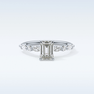 1.02 CT Pave Engagement Ring Featuring Emerald Moissanite