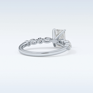 1.02 CT Pave Engagement Ring Featuring Emerald Moissanite