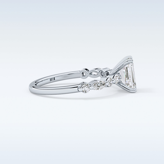 1.02 CT Pave Engagement Ring Featuring Emerald Moissanite