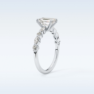 1.02 CT Pave Engagement Ring Featuring Emerald Moissanite