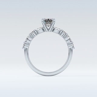 1.02 CT Pave Engagement Ring Featuring Emerald Moissanite