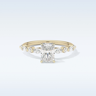 1.21 CT Pave Engagement Ring Featuring Radiant Moissanite