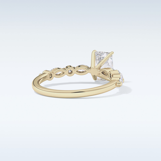 1.21 CT Pave Engagement Ring Featuring Radiant Moissanite