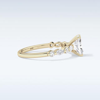 1.21 CT Pave Engagement Ring Featuring Radiant Moissanite