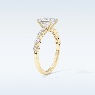 1.21 CT Pave Engagement Ring Featuring Radiant Moissanite