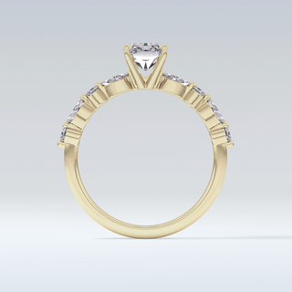 1.21 CT Pave Engagement Ring Featuring Radiant Moissanite