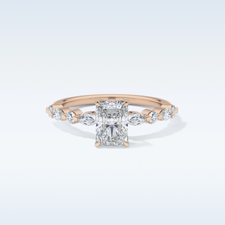 1.21 CT Pave Engagement Ring Featuring Radiant Moissanite
