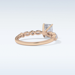 1.21 CT Pave Engagement Ring Featuring Radiant Moissanite