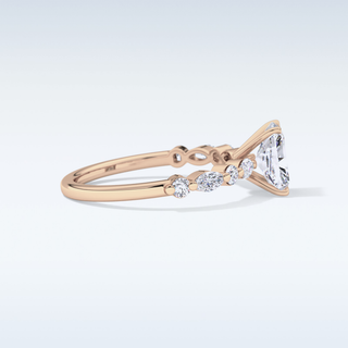 1.21 CT Pave Engagement Ring Featuring Radiant Moissanite