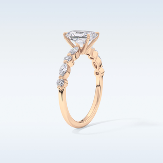 1.21 CT Pave Engagement Ring Featuring Radiant Moissanite