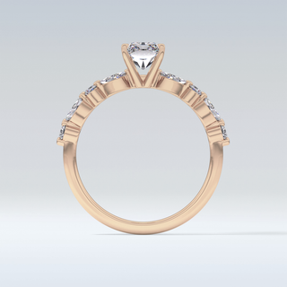 1.21 CT Pave Engagement Ring Featuring Radiant Moissanite