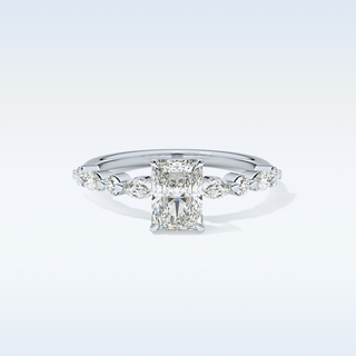1.21 CT Pave Engagement Ring Featuring Radiant Moissanite
