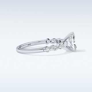1.21 CT Pave Engagement Ring Featuring Radiant Moissanite