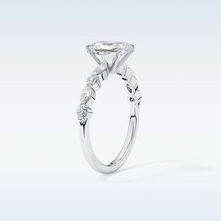 1.21 CT Pave Engagement Ring Featuring Radiant Moissanite