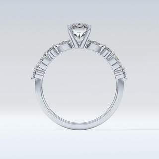 1.21 CT Pave Engagement Ring Featuring Radiant Moissanite