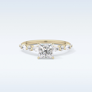 1.04 CT Pave Engagement Ring Featuring Princess Moissanite