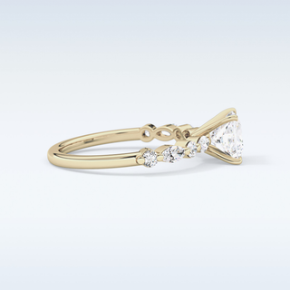 1.04 CT Pave Engagement Ring Featuring Princess Moissanite