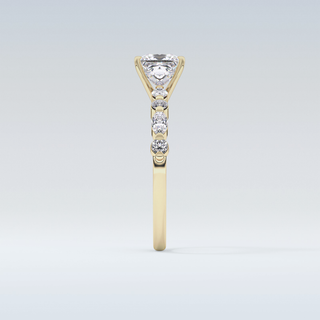 1.04 CT Pave Engagement Ring Featuring Princess Moissanite