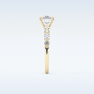 1.04 CT Pave Engagement Ring Featuring Princess Moissanite