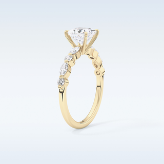 1.04 CT Pave Engagement Ring Featuring Princess Moissanite