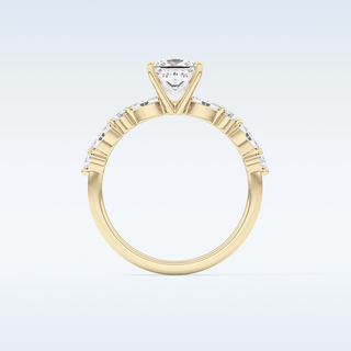 1.04 CT Pave Engagement Ring Featuring Princess Moissanite