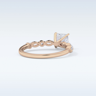 1.04 CT Pave Engagement Ring Featuring Princess Moissanite